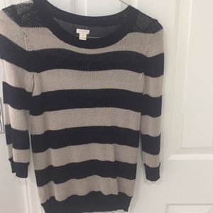 J Crew Tan/Navy Striped Sweater